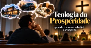 Para este artigo, descrever uma imagem de capa sobre a cruz de Cristo em contraste com a prosperidade, dialogando com o tema.